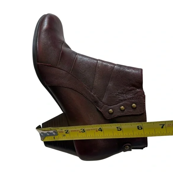 Earth Hope Garnet Leather Zip Up Block Heel Ankle Boots Shoes Women's Size 10 B - Picture 8 of 12